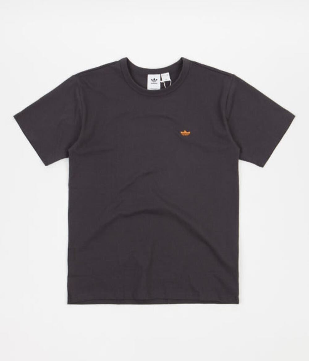 Adidas Shmoofoil Men's M Short Sleeve T-Shirt Gray Orange Trefoil Logo Ghost